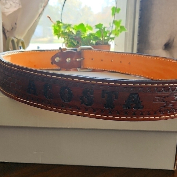 ACOSTA Personalized Leather belt Small - Picture 1 of 9